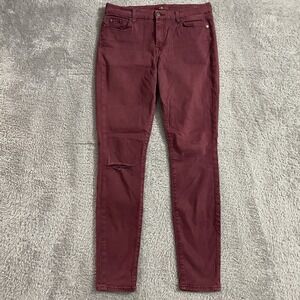 7 For All Mankind Jeans Womens‎ Size 29 Skinny Stretch Burgundy Mid Rise Jegging